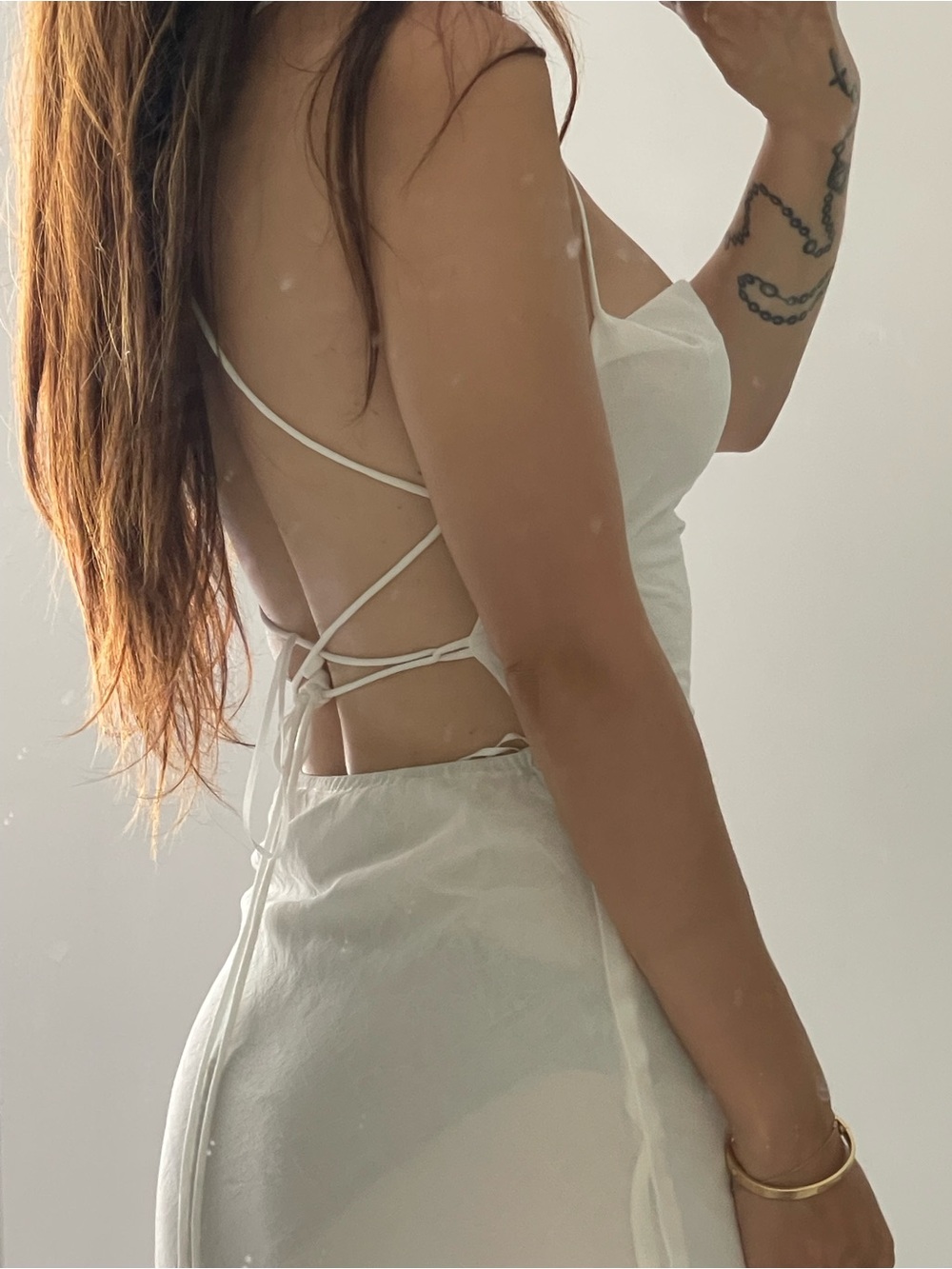 Jagger & stone sheer white maxi dress with open back - Picture 2 of 4